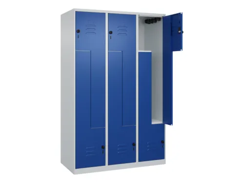 Z-garderobekast,HxBxD 1850x1200x500mm,vak B 200/400mm,draaigrendel