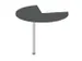 aanbouwtafel,i.h.v.,HxØ 720-840x1000mm,driekwartrond,MS-donkergrijs