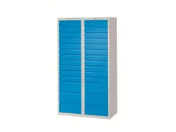 ladekast HxBxD 1800x1000x500mm 28laden RAL7035 front RAL5012