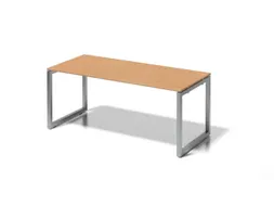 bureau,HxBxD 740x1800x800mm,blad beuken,sledeframe zilverkleurig