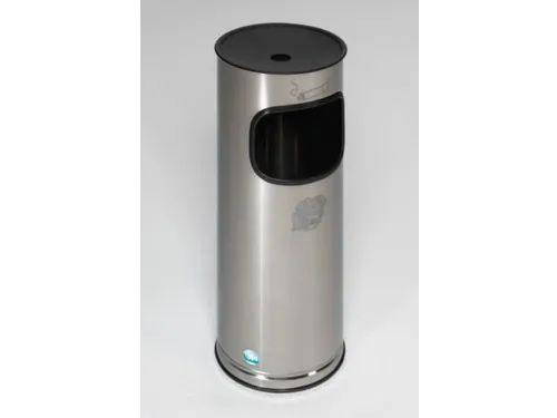 Combi-Asbak HXØ 610X250Mm Aluminium Opvangbak Zwart Rvs 17 Liter