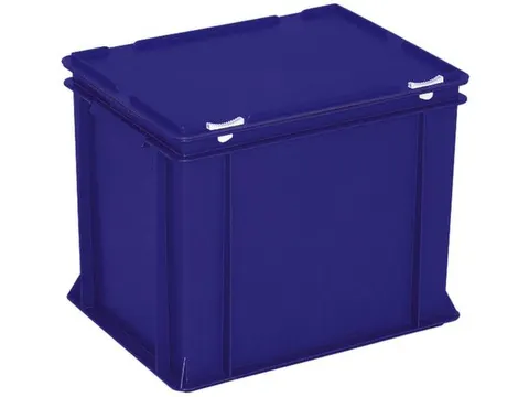Euronorm Stapelkrat Hxlxb 330x400x300mm 31l Met Deksel Blauw