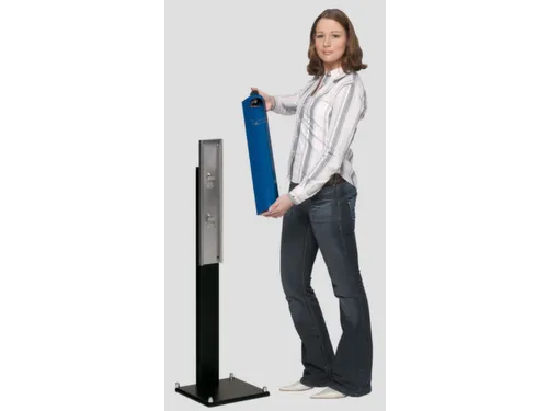 Staande asbak 3.5 liter HxBxD 1250x310x310mm voet zwart blauw