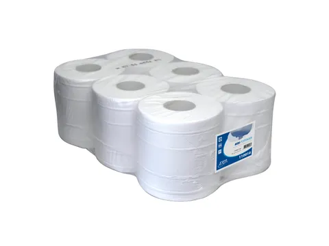 Centerfeed Handdoekrol Midi 2-Laags Cellulose Wit Pak a 6 Rol