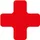 plaksymbool,plus,markering HxB 150x150mm,PVC,rood