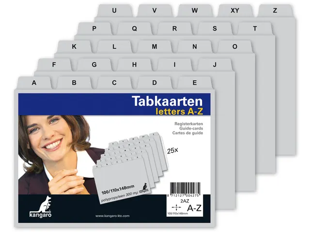Répertoires alphabétiques Kangaro PP 250 micron 148x100/110mm