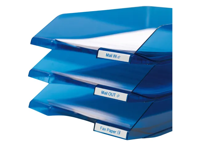 Labeltape Dymo LabelManager D1 polyester 9mm blauw op wit