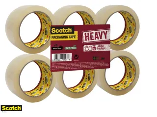 Verpakkingstape Scotch Heavy 50mmx66m PP transparant hotmelt 6 rollen - 2