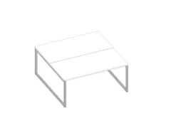 benchtafel,HxBxD 730x1600x1600mm,blad wit,sledeframe aluminium