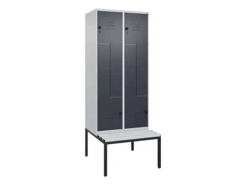 Z-garderobekast,HxBxD 2120x800x815mm,4vak,vak B 400mm,draaigrendel