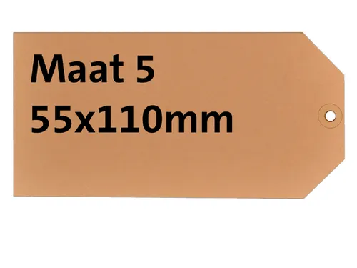 Label karton nr 5 200gr 55x110mm chamois 1000 stuks