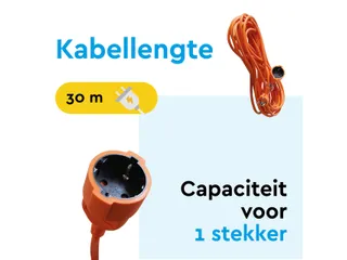 Verlengkabel BRASQ 30m oranje - 3