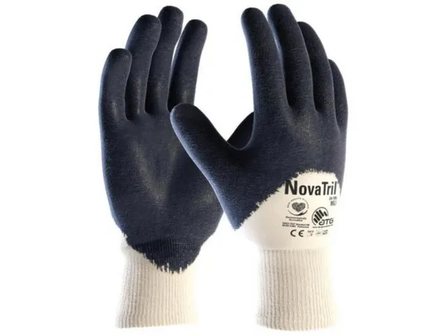 ATG Novatril 24-185 allround handschoenen wit/blauw maat 9, 144 paar