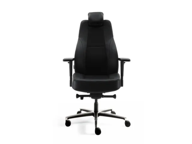 Chaise de bureau 24 heures Assise cuir/tissu Noir