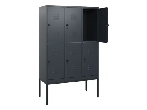 dubbeldekse locker,HxBxD 1950x1200x500mm,3x2vak.,vak B 400mm