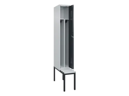 locker met bank,voor scheiding van kleding,HxBxD 2120x300x815mm,1vak