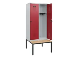 locker met bank,HxBxD 1950x800x815mm,2vak,vak B 400mm,draaigrendel