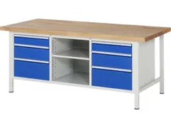 werkbank,HxBxD 840-1040x2000x900mm,beukblad,draagverm. 1250kg,4voeten