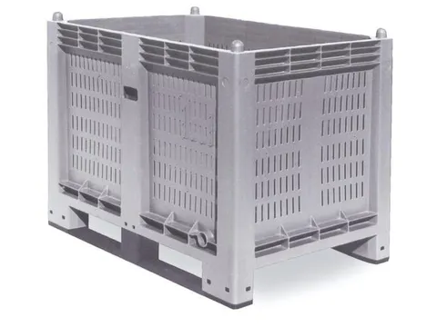 Stapelcontainer Pp 850x1200x800mm 550 liter Wanden Gesleufd Grijs