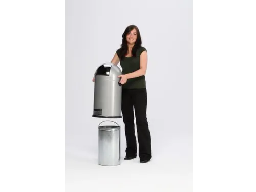 Push & Kick Afvalbak Staalplaat 40 Liter 730x415mm Met Pedaal Zilver