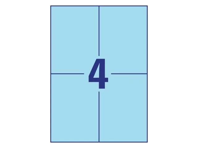 Gekleurde Etiketten 105x148mm Blauw 42822 1000 Vel