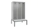 locker met bank,voor scheiding van kleding,HxBxD 2120x1200x815mm,3vak