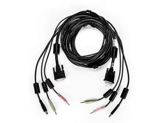 Vertiv Avocent CBL0119, 3 m, USB, USB, DVI-I, Zwart, USB