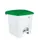 Contitop,afvalbak met pedaal 30L wit/groen/VE:3
