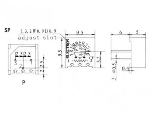 Cermet Trimmer Enkeldraai 100K