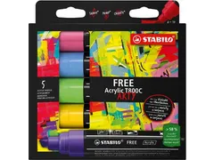 STABILO free acrylmarker T800 Seaside Assorti 5 Stuks