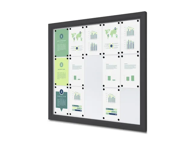 Outdoor Vergrendelbaar Notitiebord Slim 15xA4 Antraciet