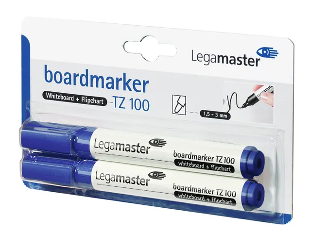Whiteboardmarker Legamaster TZ 100 rond 1.5-3mm blauw blister à 2 stu