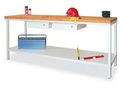 Werkbank Hxlxd 900X1500X700Mm 2Laden 1Legbord Lichtgrijs