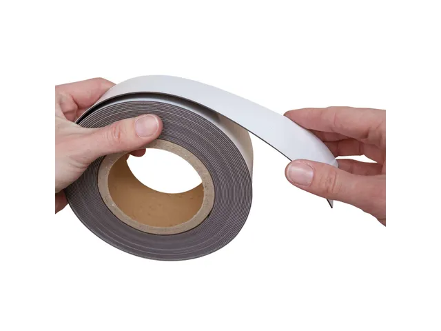 Magneetband beschrijf- en wisbaar MAUL 10mx50mmx1mm wit