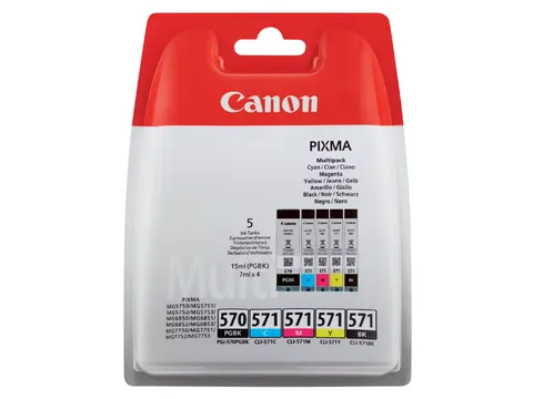 Inktcartridge Canon PGI-570 + CLI-571 2x zwart + 3 kleuren