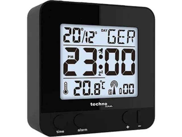 Wekker Technoline WT 235 80x80x30mm zwart
