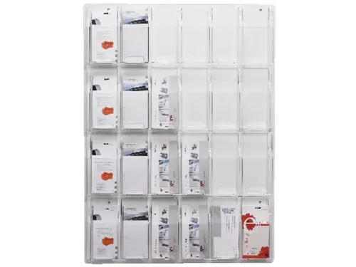 wandfolderhouder HxBxD 1045x766x51mm v. 24xDIN lang transparant