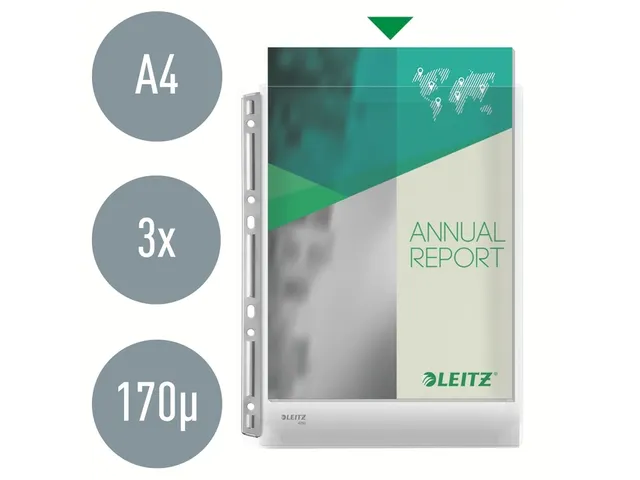 Pochette Leitz 4755 4 perf PVC 0.17mm lisse à soufflet