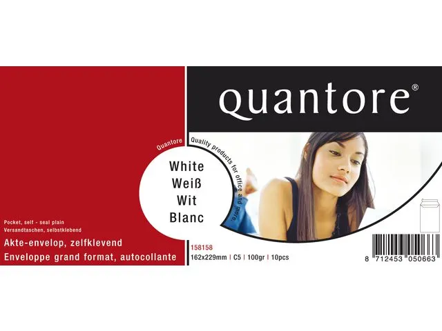 Envelop Quantore Bank C5 162x229mm Wit Zelfklevend