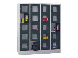 lockerkast,HxBxD 1850x1600x500mm,4x5vakken,RAL7035,front RAL7016 - 2
