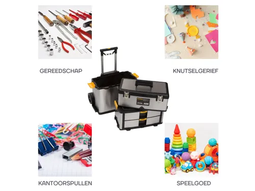 Gereedschapswagen 3-in-1 Trolley RVS 570x354x830mm 167 Liter