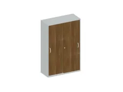 Schuifdeurkast 1540x1000x430mm Romp Lichtgrijs Decor Front Noten