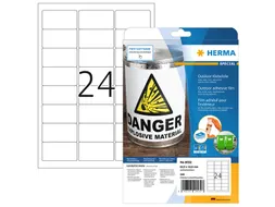 HERMA 9532 Weervast Outdoor folie-etiket A4 63,5x33,9mm Wit 240 stuks