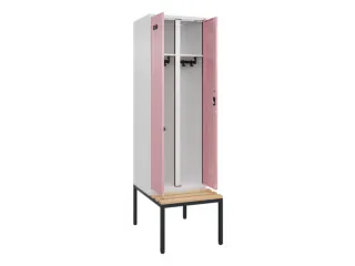 locker met bank,voor scheiding van kleding,HxBxD 2120x600x815mm,2vak - 1