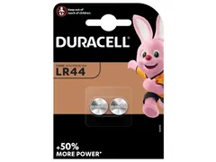 Batterij Duracell knoopcel 2x LR44 alkaline Ø11,6mm 2 stuks