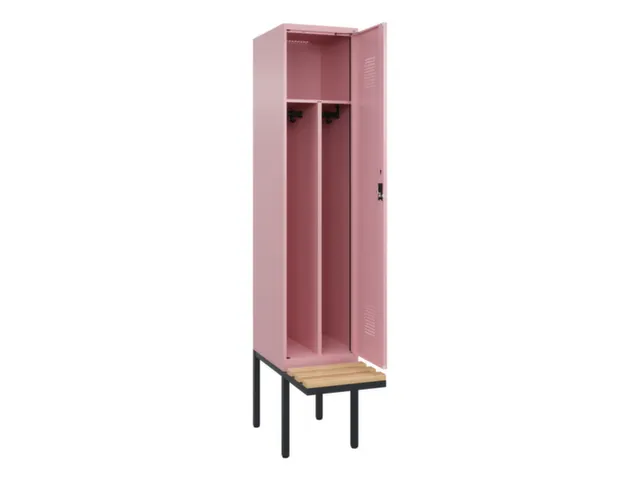 locker met bank,voor scheiding van kleding,HxBxD 2120x400x815mm,1vak