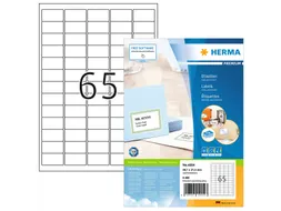 HERMA 4254 Premium Adresetiketten A4 38,1x21,2mm Wit 6500 stuks