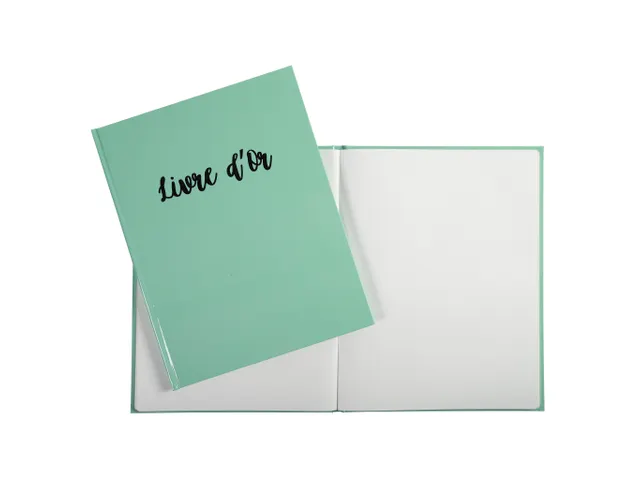 Livre d'or 100 pages tranche or - Format 27x22cm - AQUAREL - Vert past