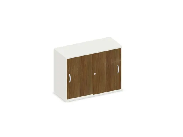 schuifdeurkast,HxBxD 770x1000x430mm,decor romp wit,decor front noten