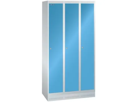garderobekast,HxBxD 1800x900x500mm,3vak,vak B 300mm,cil.-slot,sokkel